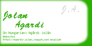 jolan agardi business card