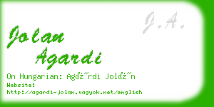 jolan agardi business card